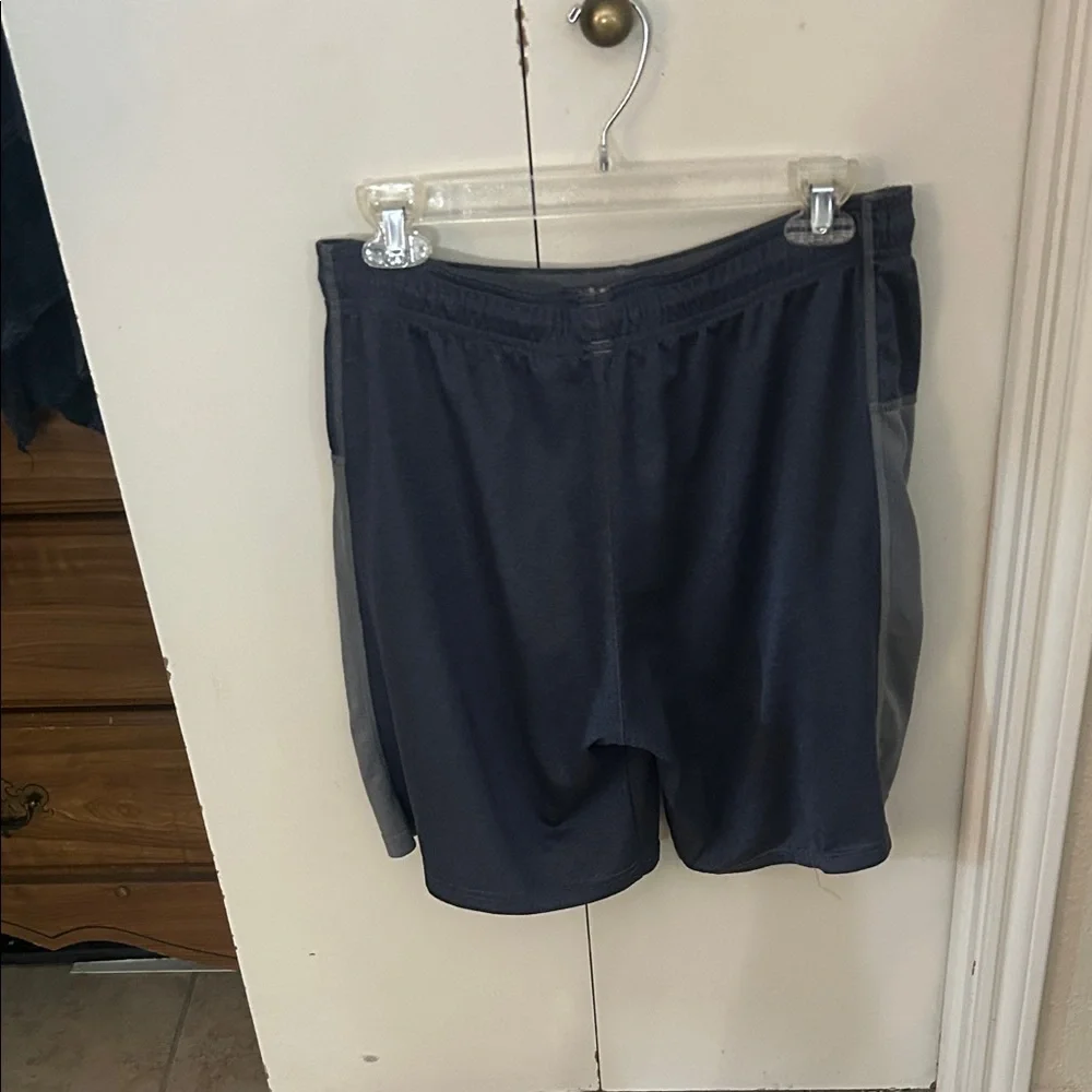 Adidas Men's Dark Blue and Gray Athletic Shorts
